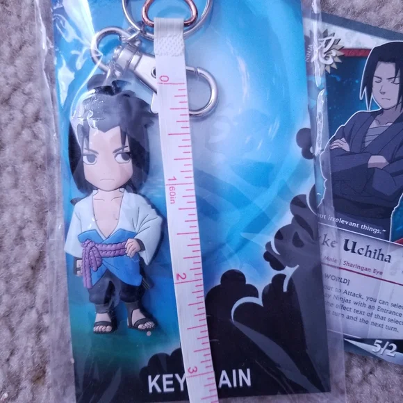 NWT Naruto Shippuden Sasuke Uchiha Retro Keychain Charm - Picture 7 of 8